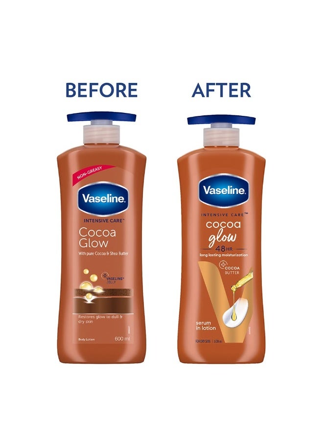 Vaseline Cocoa Glow Serum In Lotion, 600 ml | 100% Pure Cocoa - Image 2
